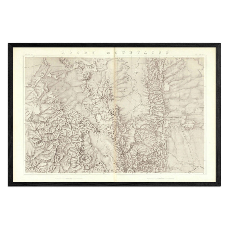 Rocky Mountains 1876 Topographic Map - Muir Way - Vintage Map