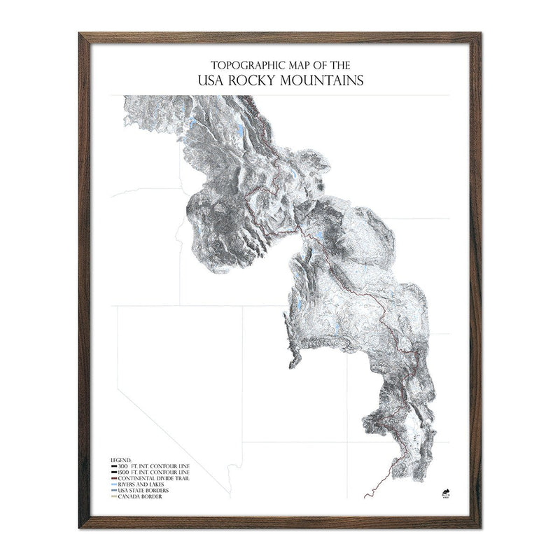 Rocky Mountains Map - Muir Way - Range Series