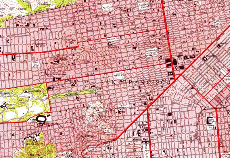 San Francisco, CA 1955 USGS Map - Muir Way - Vintage Map