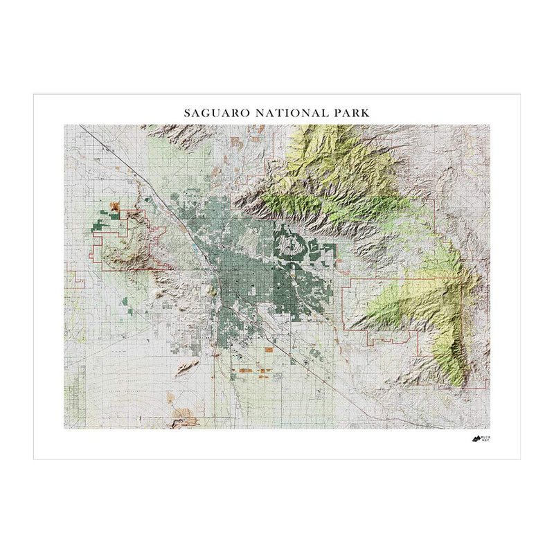Saguaro Shaded Relief Map - Muir Way - Relief Series
