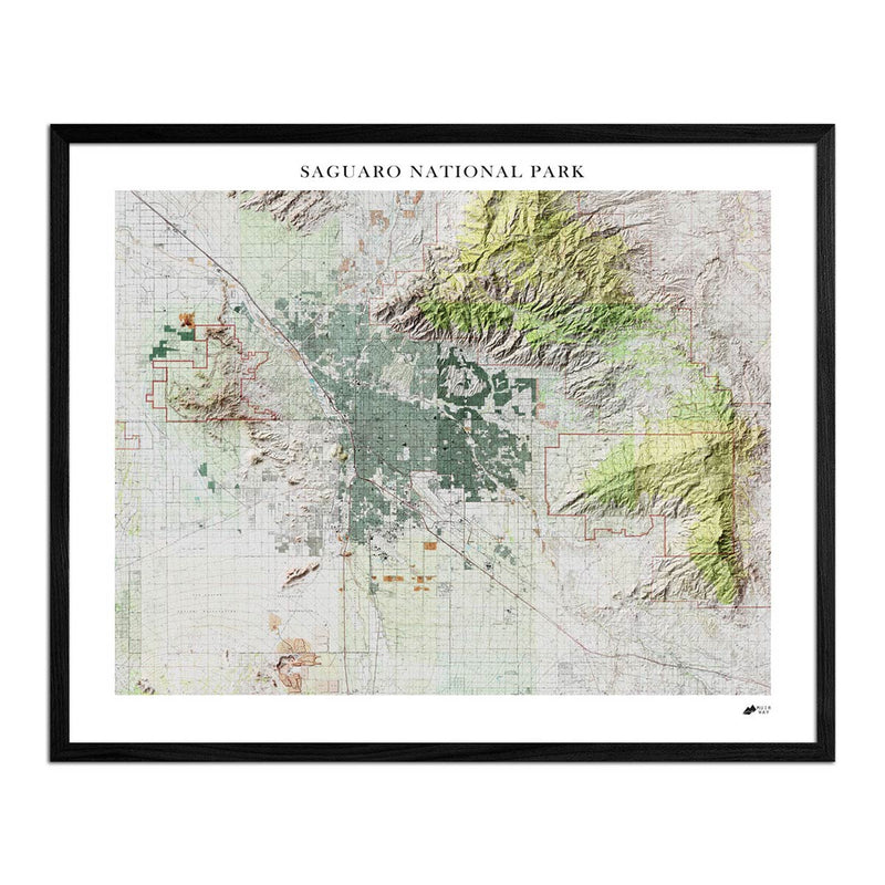 Saguaro Shaded Relief Map - Muir Way - Relief Series