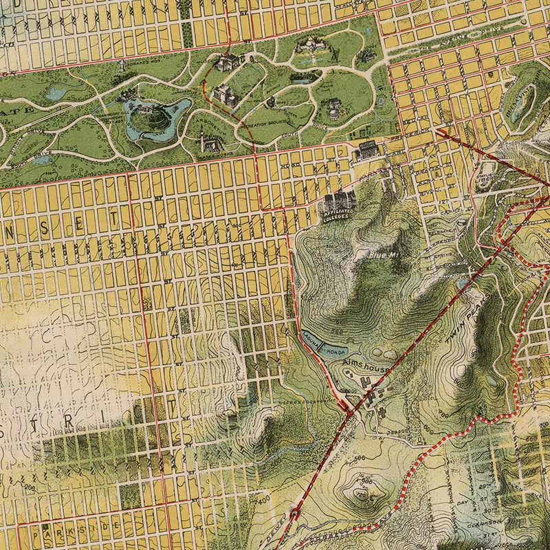 San Francisco Chevalier Map 1915 - Muir Way - Vintage Map