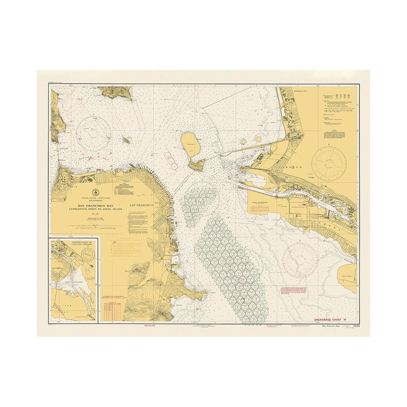 San Francisco Bay Navigational Chart 1941 - Muir Way - Vintage Map