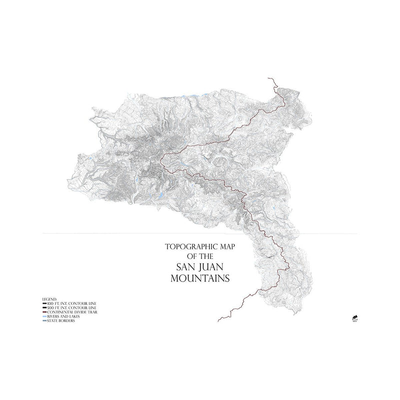 San Juan Mountains Map - Muir Way - Range Series