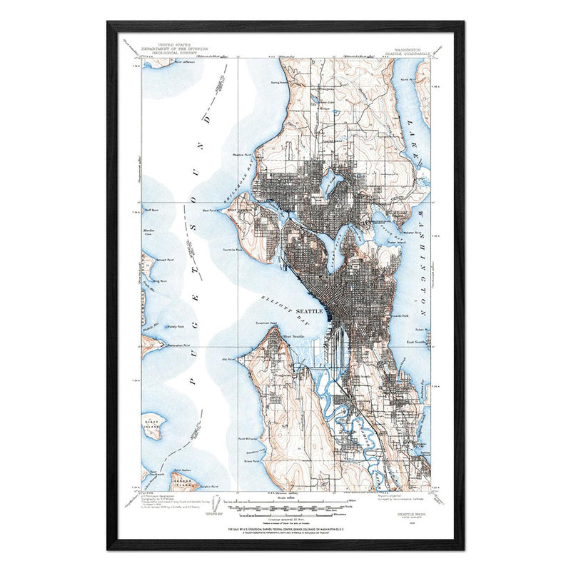 Seattle, WA 1908 USGS Map - Muir Way - Vintage Map