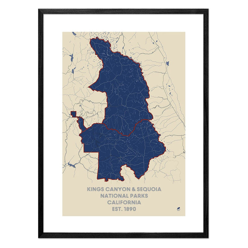 Kings Canyon and Sequoia National Parks Map - Muir Way - National Park