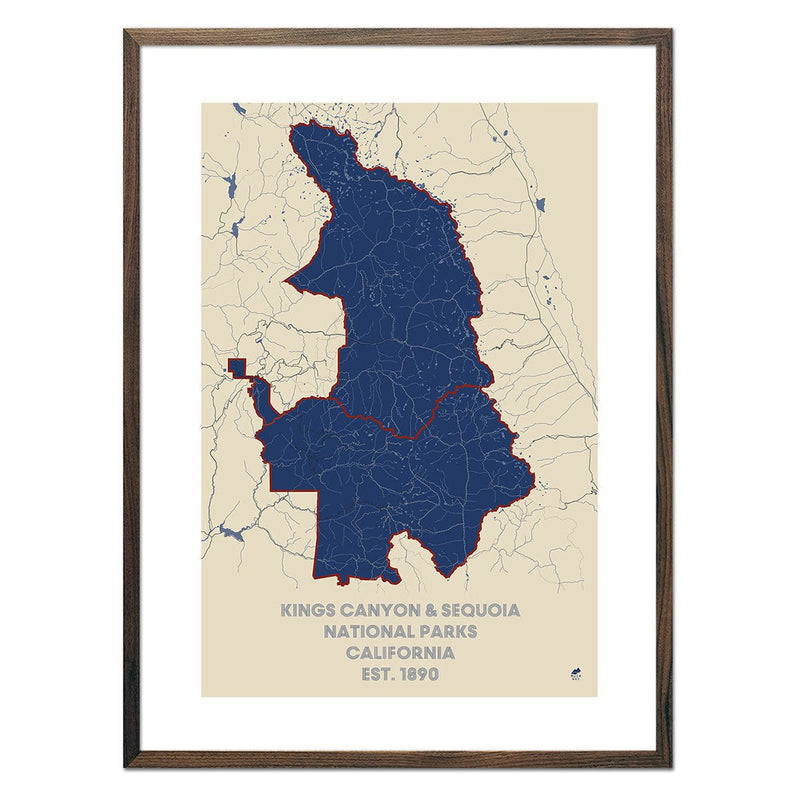 Kings Canyon and Sequoia National Parks Map - Muir Way - National Park