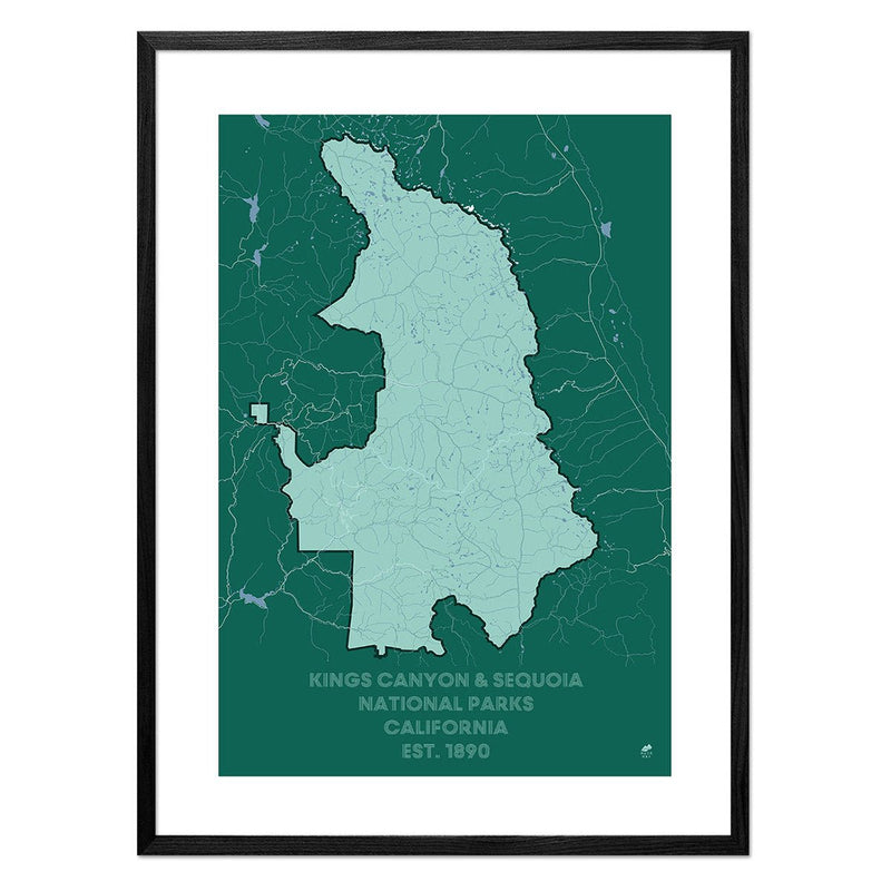 Kings Canyon and Sequoia National Parks Map - Muir Way - National Park