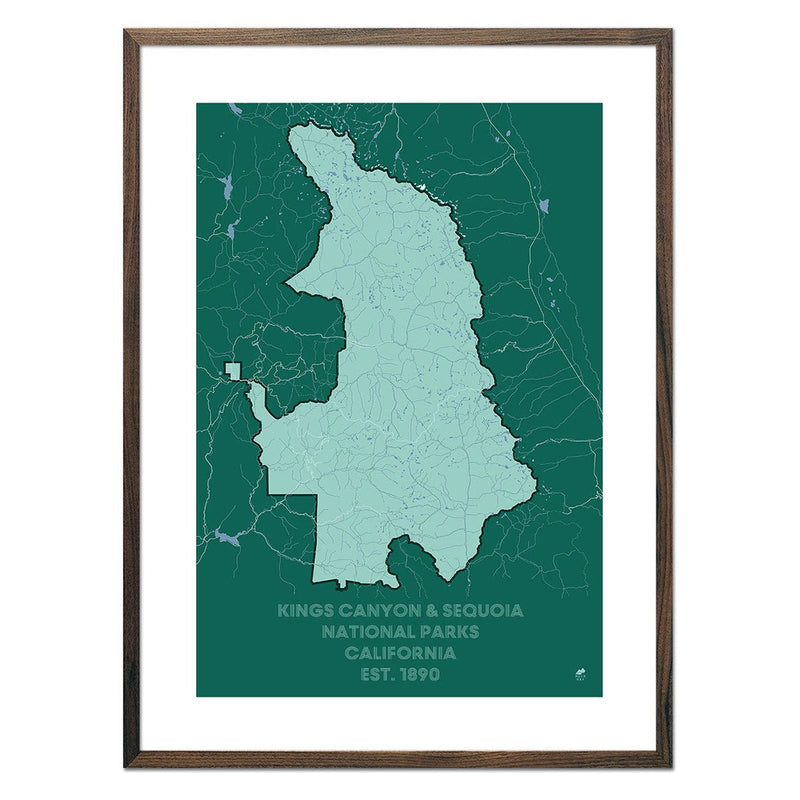 Kings Canyon and Sequoia National Parks Map - Muir Way - National Park
