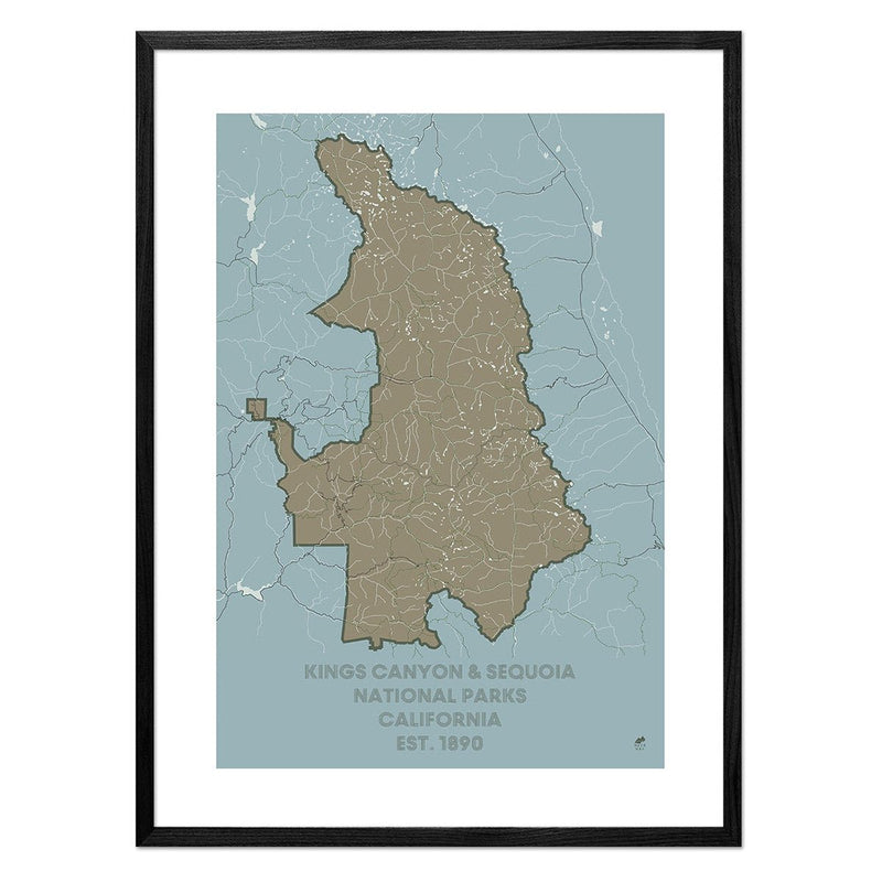 Kings Canyon and Sequoia National Parks Map - Muir Way - National Park