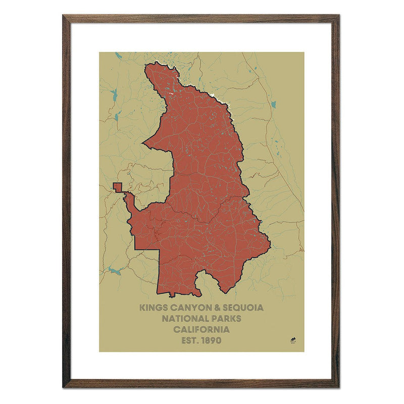 Kings Canyon and Sequoia National Parks Map - Muir Way - National Park