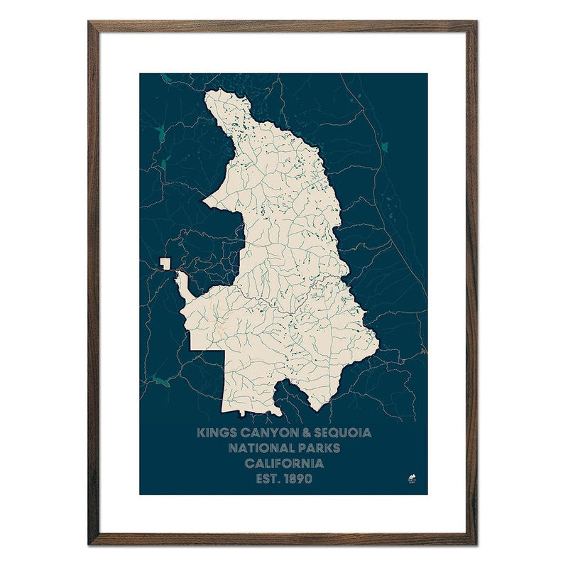 Kings Canyon and Sequoia National Parks Map - Muir Way - National Park
