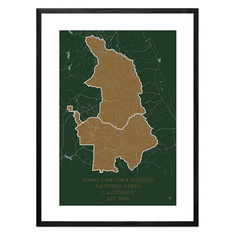 Kings Canyon and Sequoia National Parks Map - Muir Way - National Park