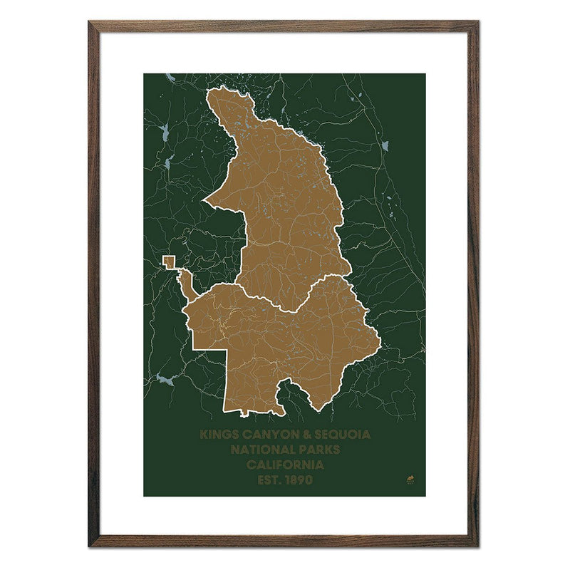 Kings Canyon and Sequoia National Parks Map - Muir Way - National Park