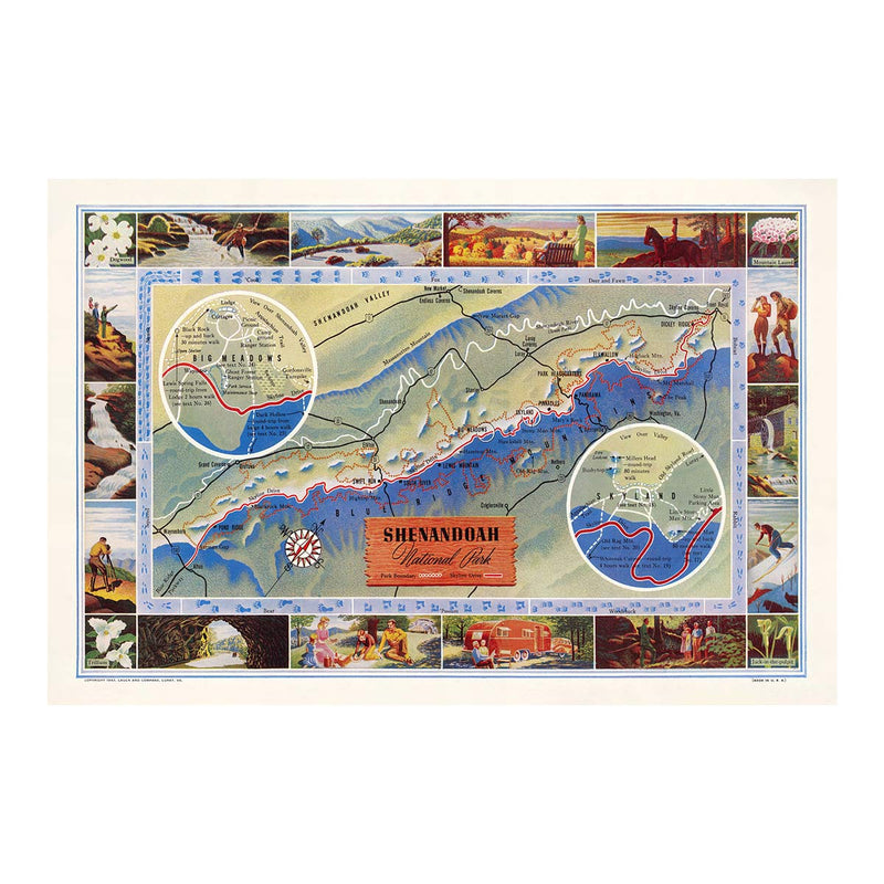 Shenandoah National Park Map 1947 - Muir Way - Vintage Map