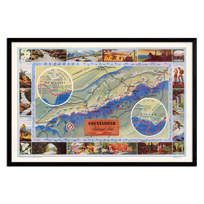 Shenandoah National Park Map 1947 - Muir Way - Vintage Map