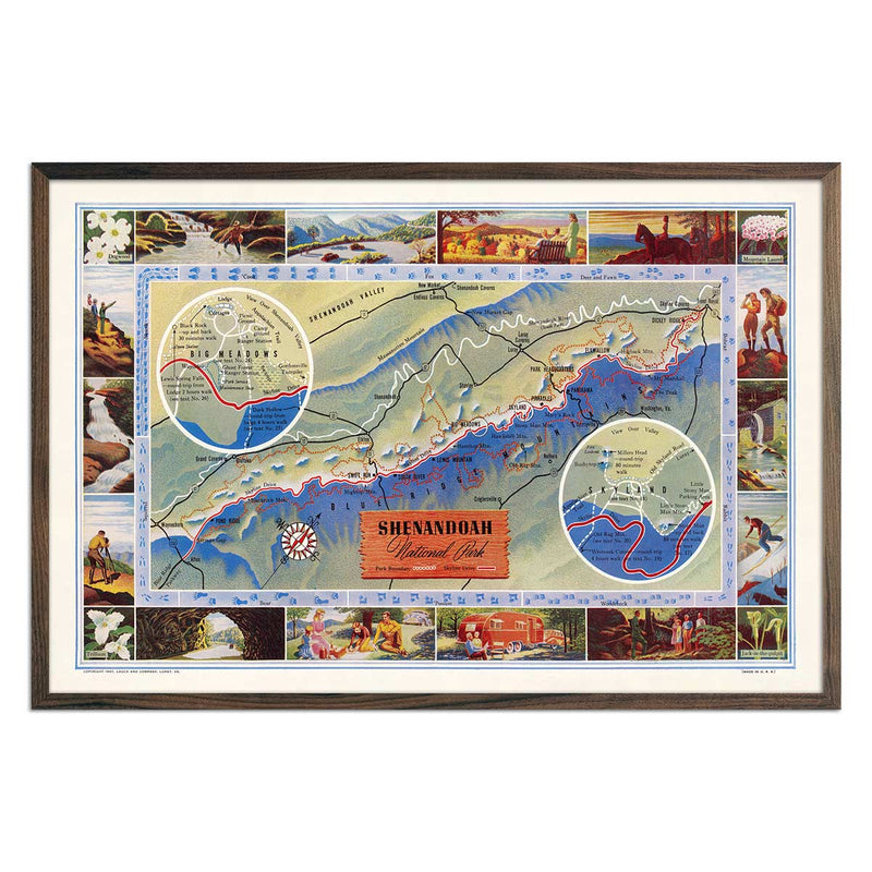 Shenandoah National Park Map 1947 - Muir Way - Vintage Map