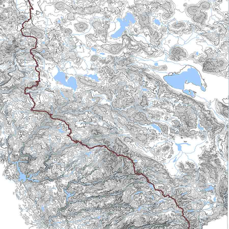 Sierra Nevada Mountains Map - Muir Way - Range Series
