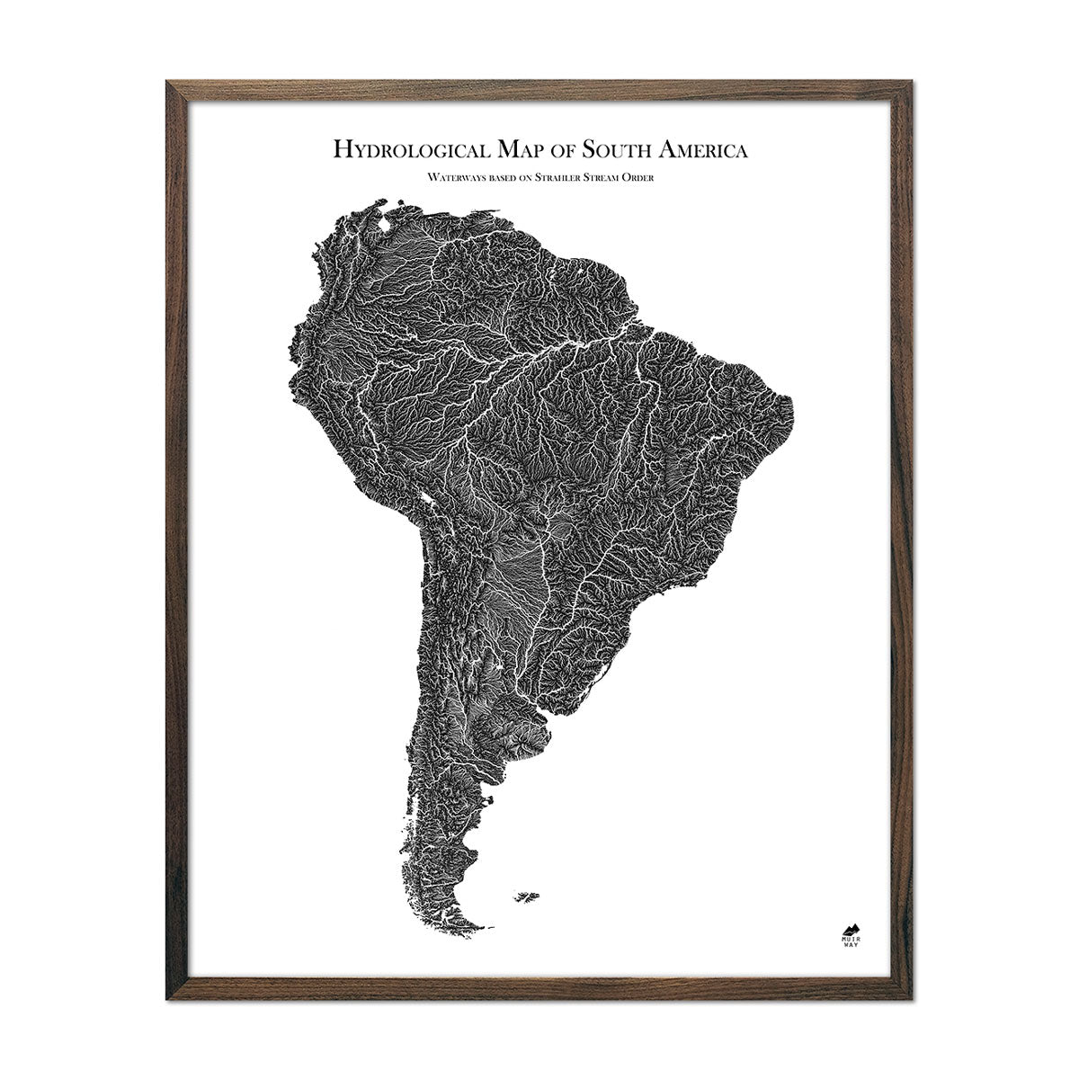 Hydrological Map of South America - South America Hydrological Map Black Walnut 