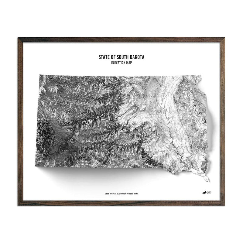 South Dakota Elevation Map - Muir Way - Elevation