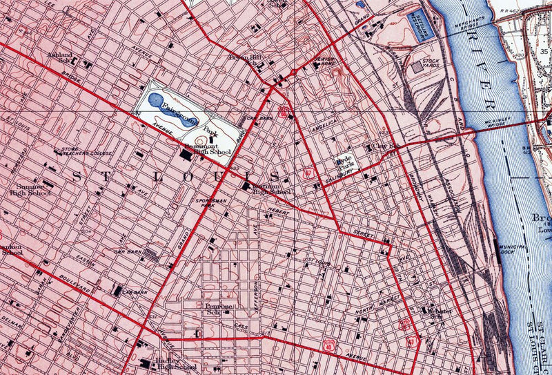 St. Louis, MO 1950 USGS Map - Muir Way - Vintage Map