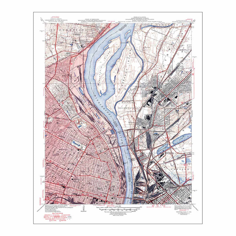 St. Louis, MO 1950 USGS Map - Muir Way - Vintage Map
