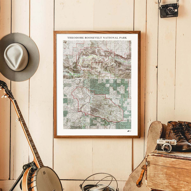 Theodore Roosevelt Shaded Relief Map - Muir Way - Relief Series