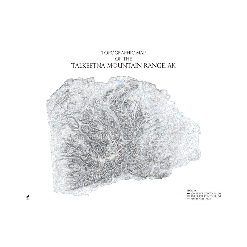 Talkeetna Mountain Range, AK Map - Muir Way - Range Series