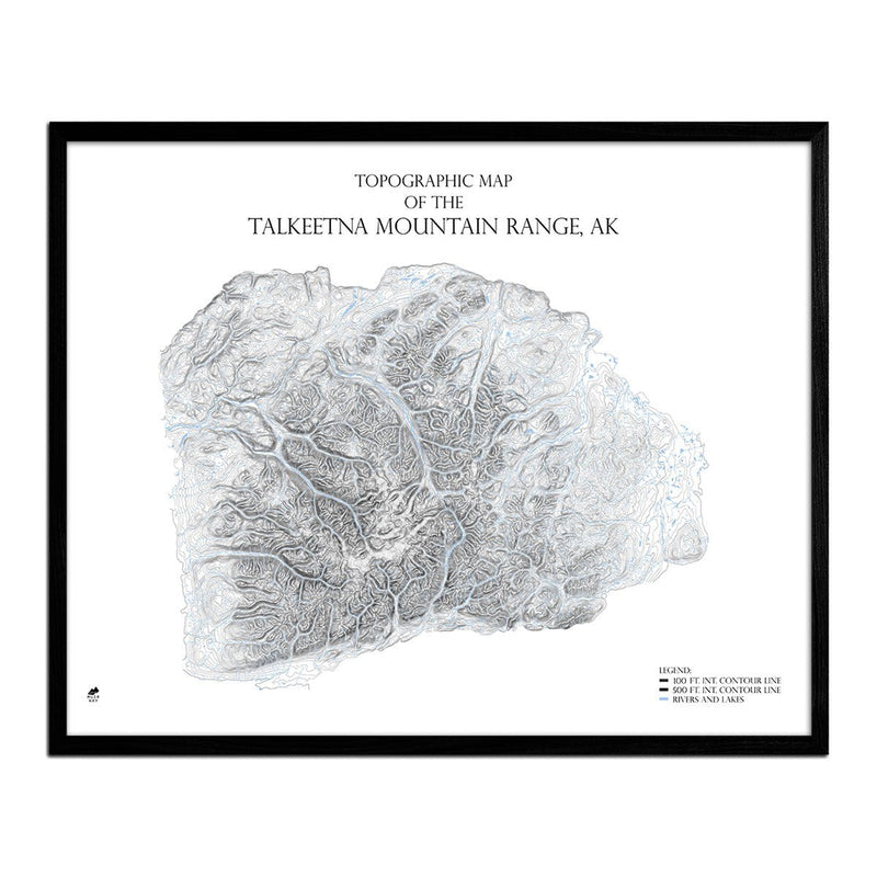 Map of Talkeetna Mountain Range