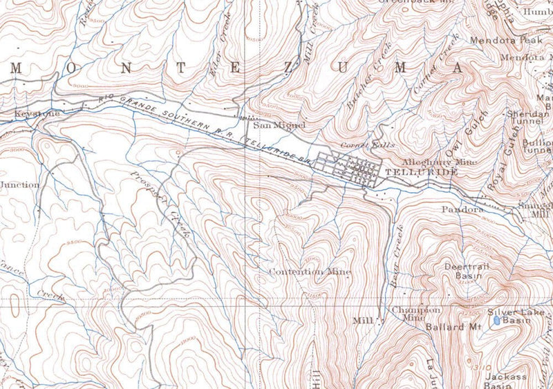 Telluride, CO 1922 USGS Map - Muir Way - Vintage Map
