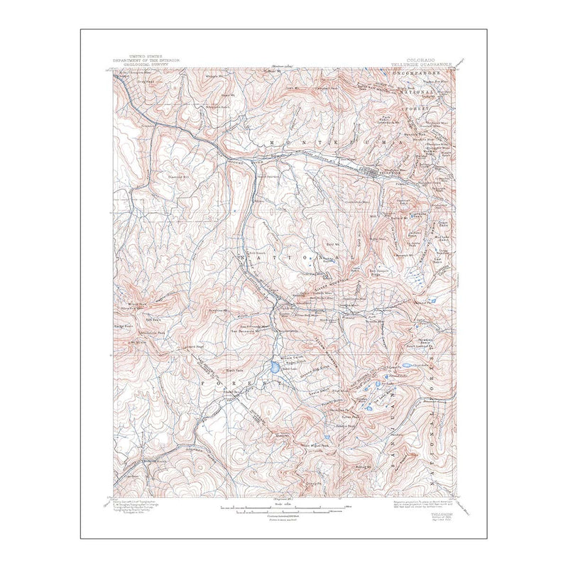 Telluride, CO 1922 USGS Map - Muir Way - Vintage Map