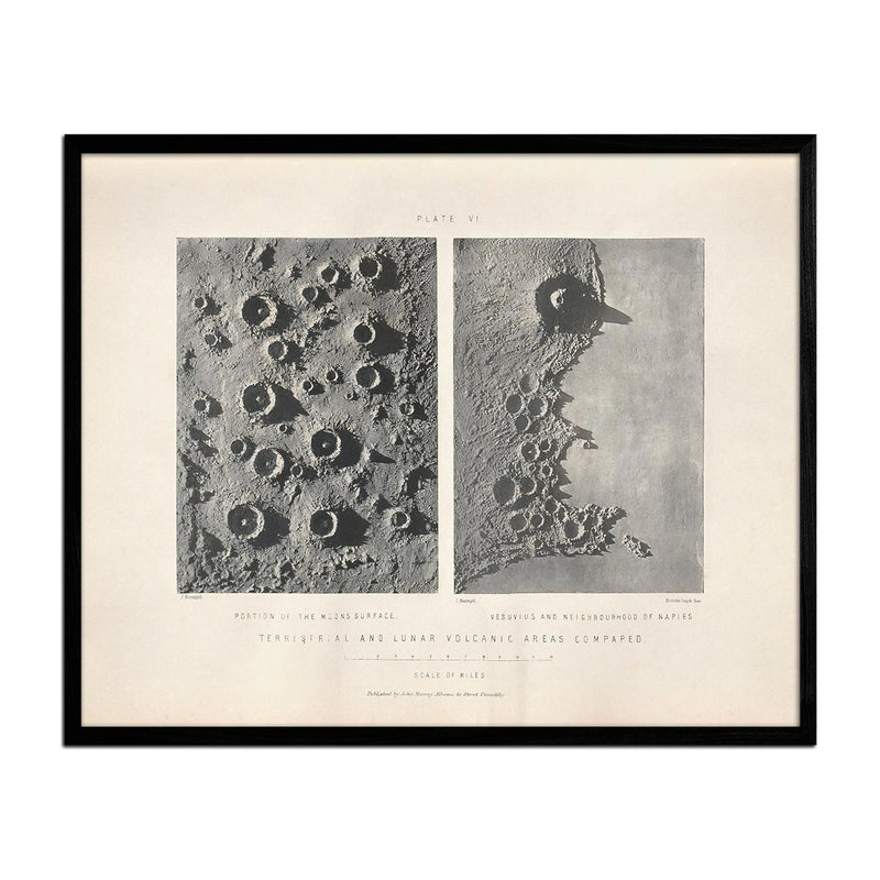 1874 Terrestrial and Lunar Volcanic Areas Compared Print