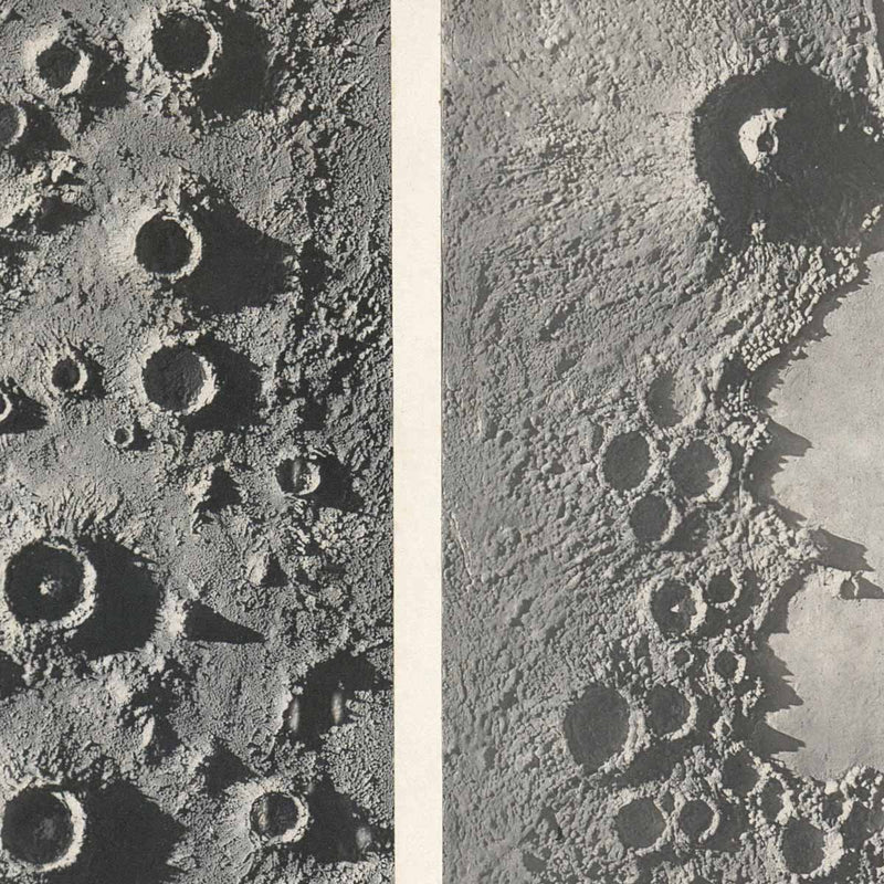 1874 Terrestrial and Lunar Volcanic Areas Compared Print - Muir Way - Astronomy