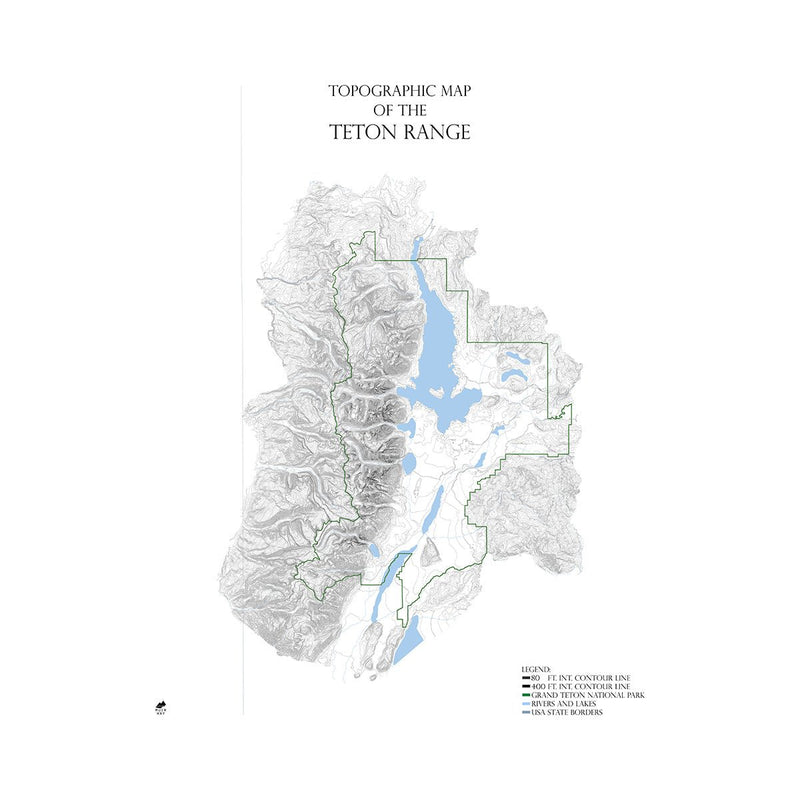 Teton Range Map - Muir Way - Range Series