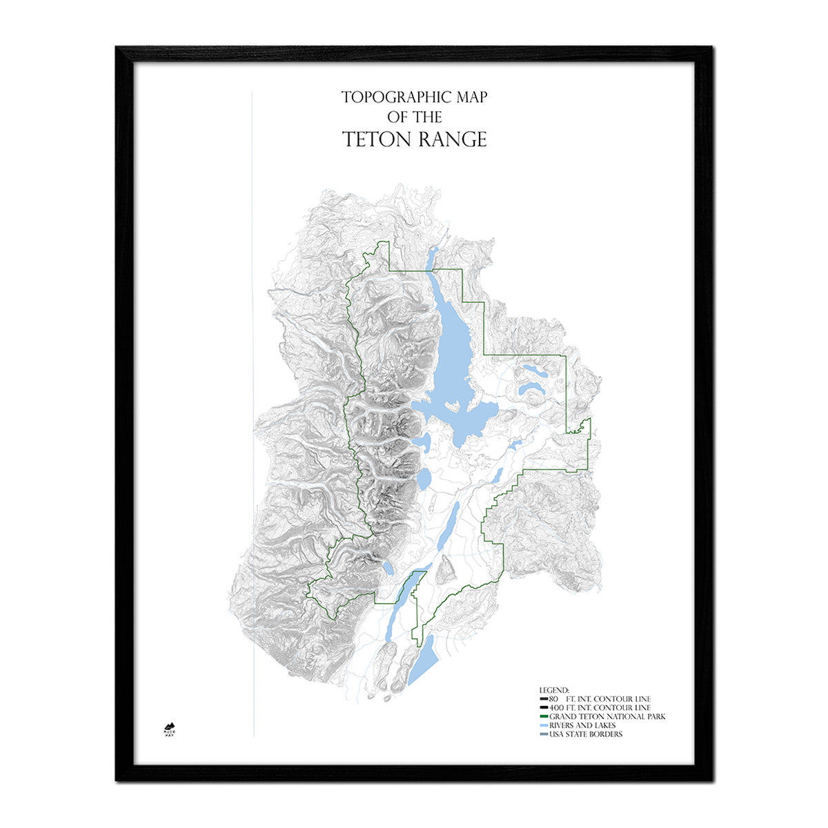 Map of Grand Tetons Range