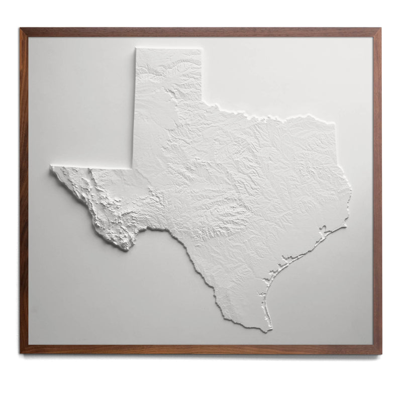 Texas 3D Raised Relief Map - Muir Way - 3D