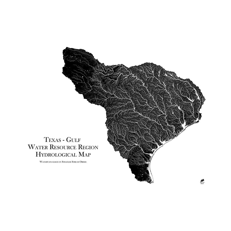 Texas - Gulf Regional Hydrological Map - Muir Way - Hydrology