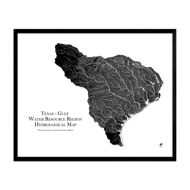 Texas - Gulf Regional Hydrological Map - Muir Way - Hydrology