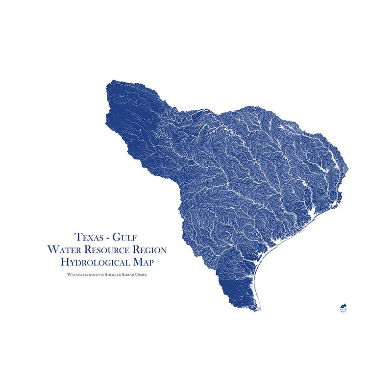 Texas - Gulf Regional Hydrological Map - Muir Way - Hydrology
