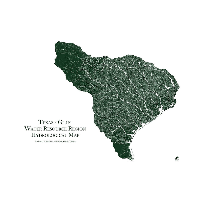 Texas - Gulf Regional Hydrological Map - Muir Way - Hydrology