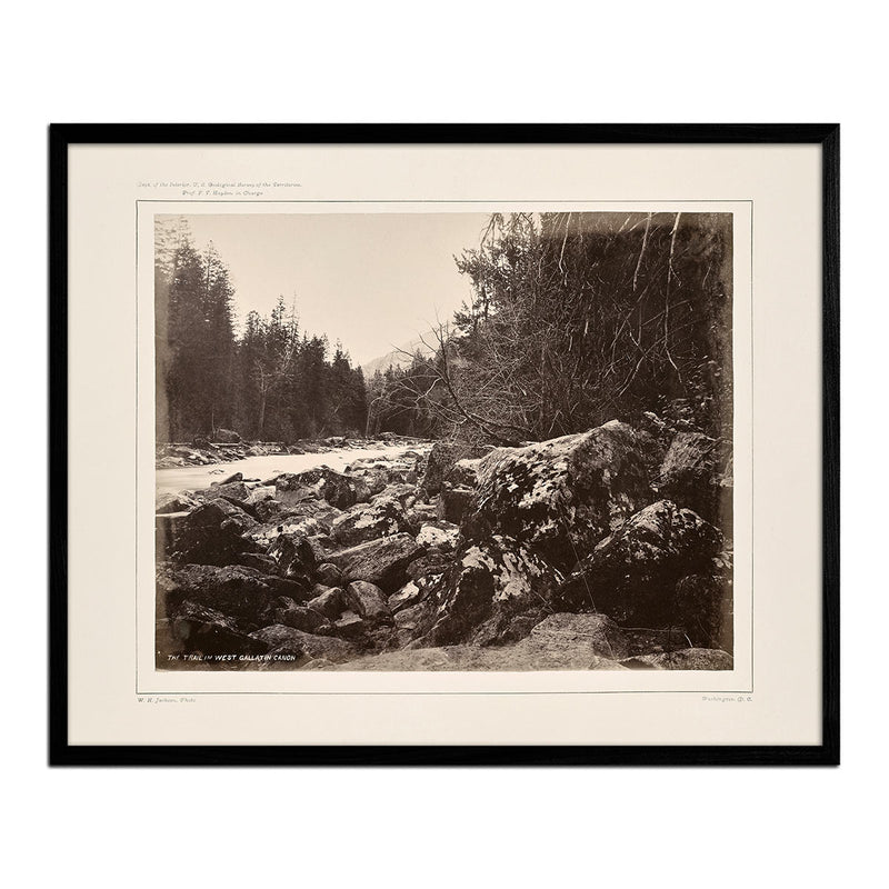 The Trail over the Rocks, Gallatin Canyon, Yellowstone 1873 - Muir Way - Photograph