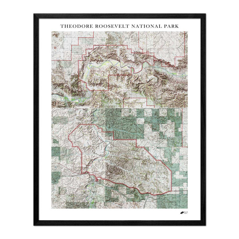 Theodore Roosevelt Shaded Relief Map - Muir Way - Relief Series