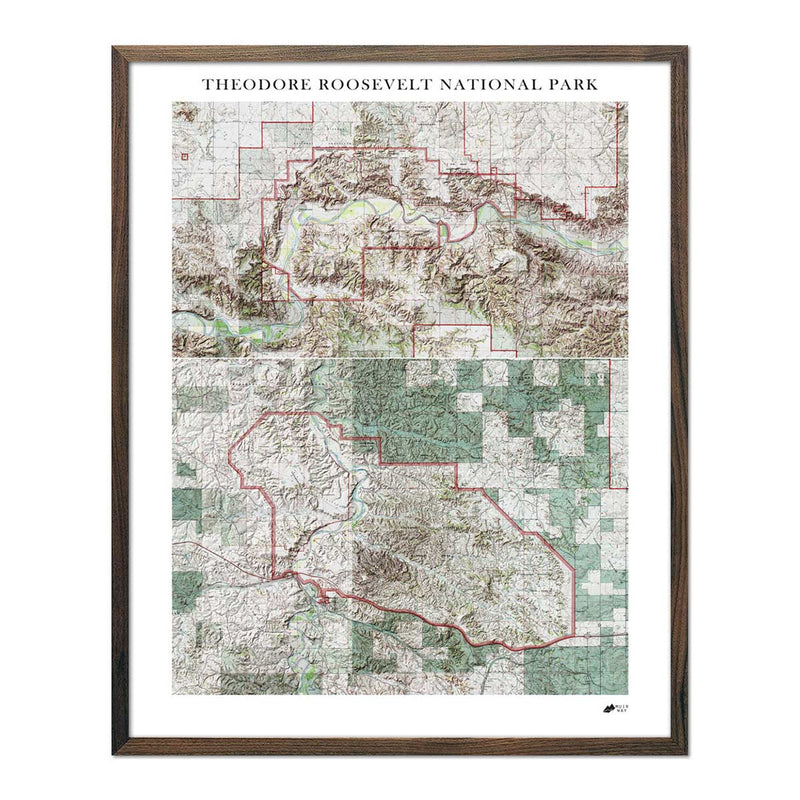 Theodore Roosevelt Shaded Relief Map - Muir Way - Relief Series