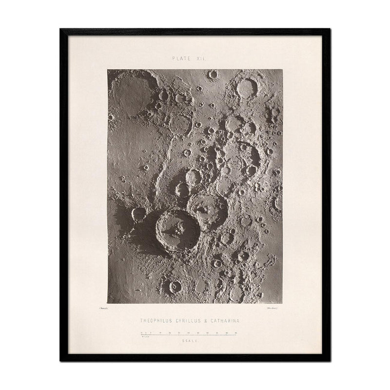 1874 Theophilus, Cyrillus, and Catharina Lunar Craters Print - Muir Way - Astronomy