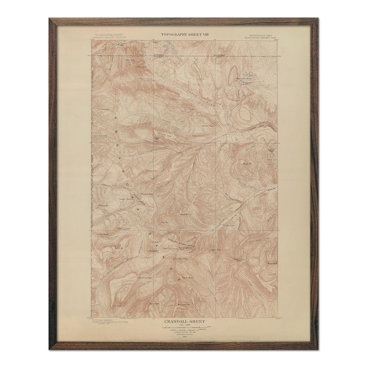 Yellowstone Topographic Map of - Topographic Map Of Crandall Walnut
