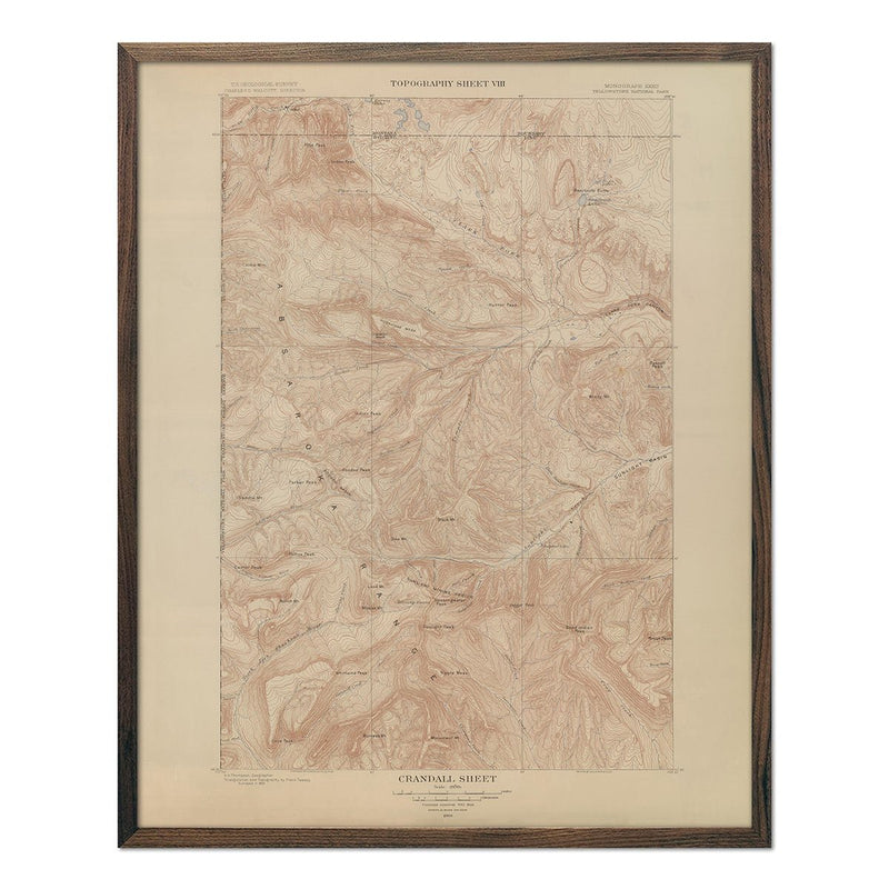 Yellowstone Topographic Map of Crandall 1904 Map - Muir Way - Vintage Map