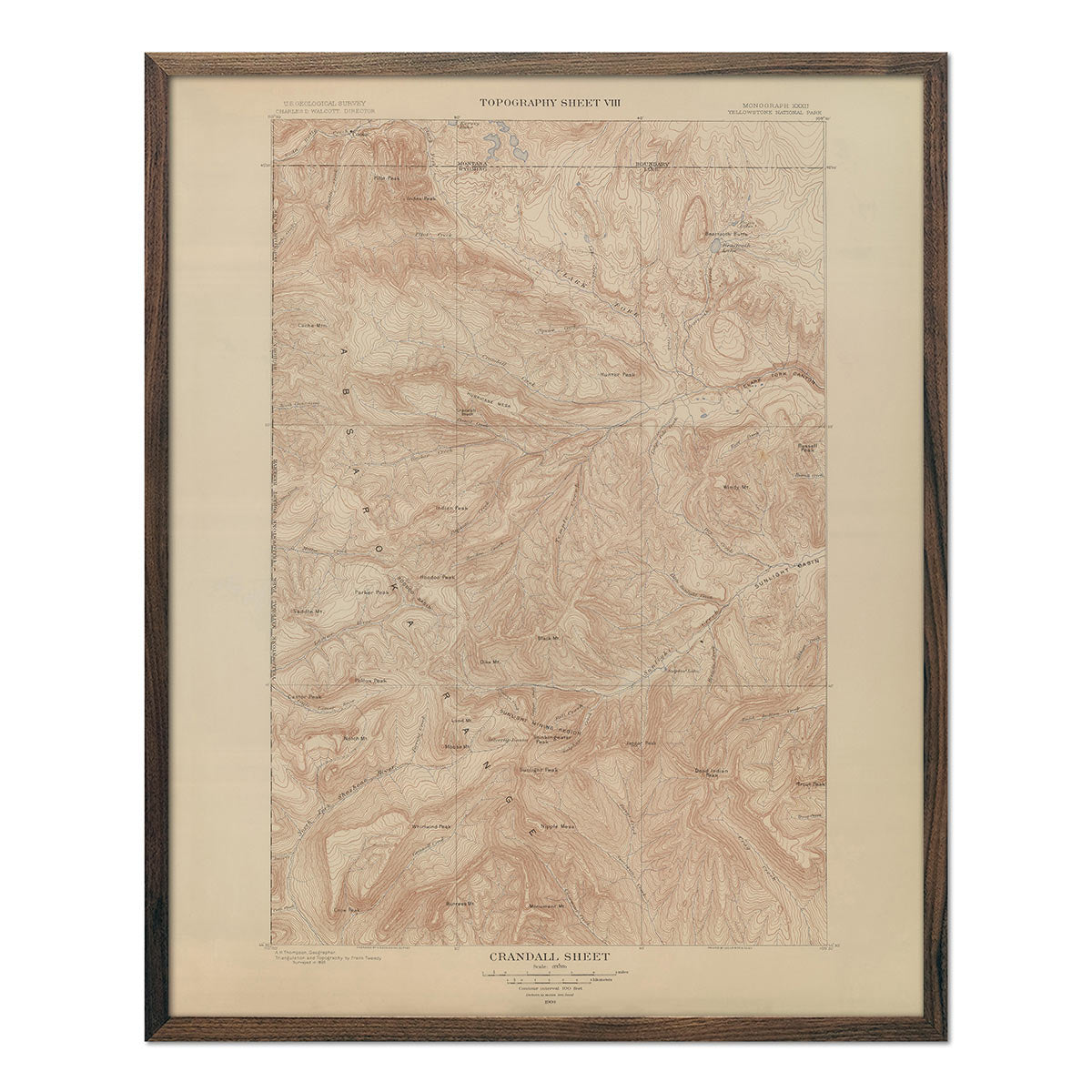 Crandall 1904 Yellowstone Topographic Map