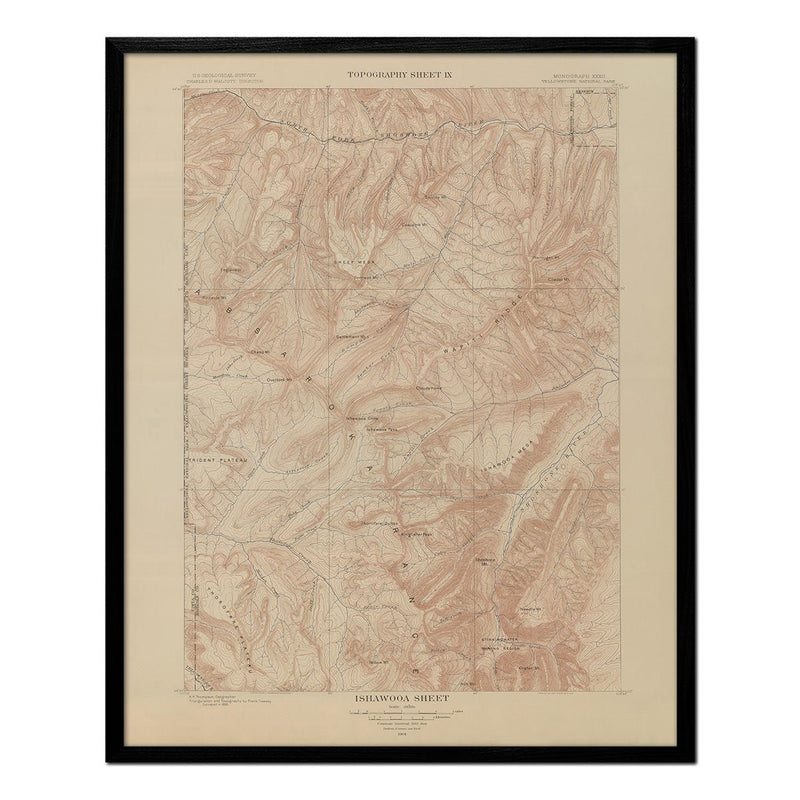 Ishawooa 1904 Yellowstone Topographic Map