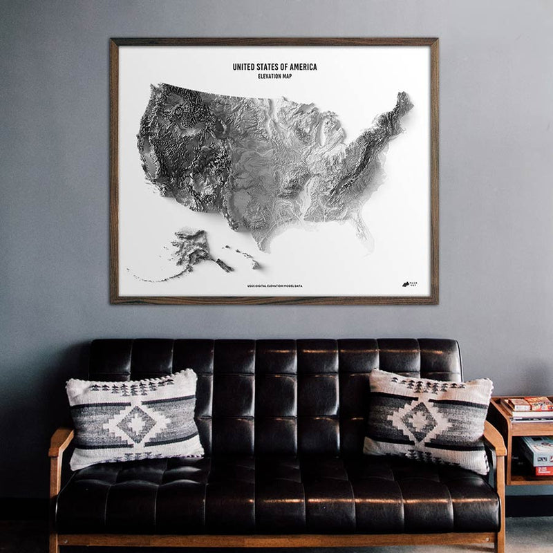 USA Elevation Map - Muir Way - Elevation