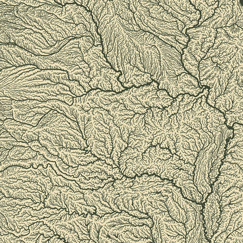 USA Hydrological Map – Canvas Green - Muir Way - 